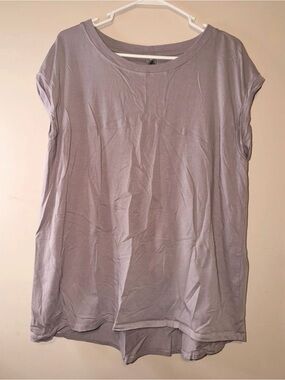 Women's Gray Tee Top by Mono B Boutique Athletic Style Top